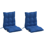 2 db királykék oxford szövet alacsony háttámlájú székpárna