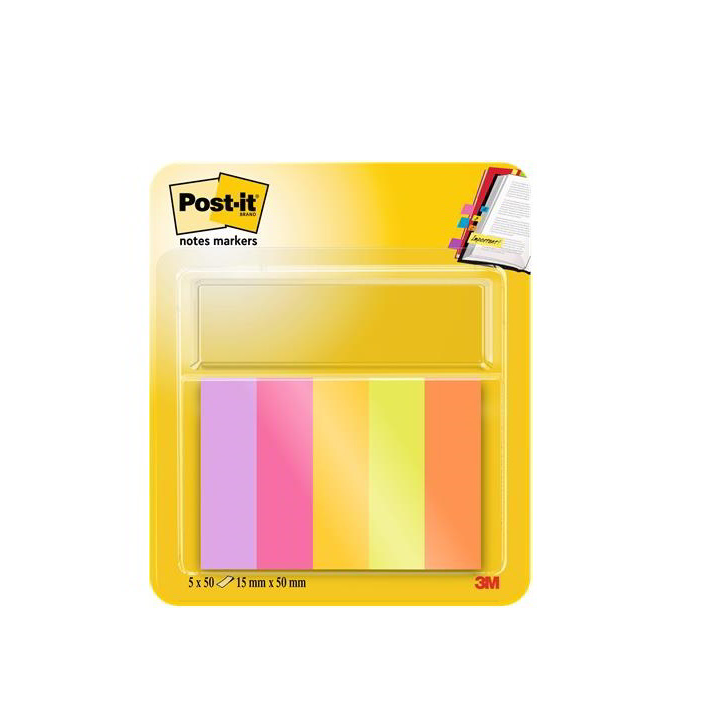 3M Postit Energetic 15x50mm jelölőcímke - Vegyes színek (5x50 lap) (7100259441)