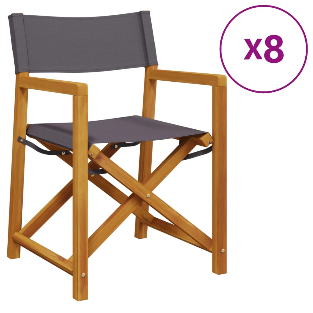 8 db sötétszürke szövet összecsukható kerti szék (3208921)