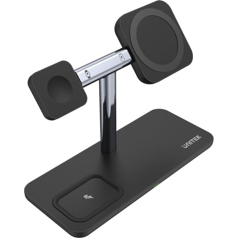 Unitek 3in1 Qi Wireless töltőállomás - Fekete (15W) (P1212A)