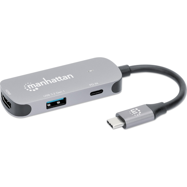 Manhattan 190299 laptop dock & poortreplicator Bedraad USB 3.2 Gen 1 (3.1 Gen 1) Type-C Zilver