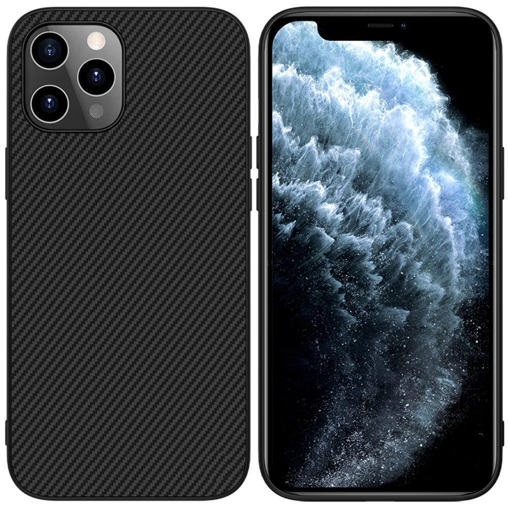 Nillkin Synthetic Fiber Protective Apple iPhone 12 Pro Max Hátlap Tok - Fekete (GP-100391)