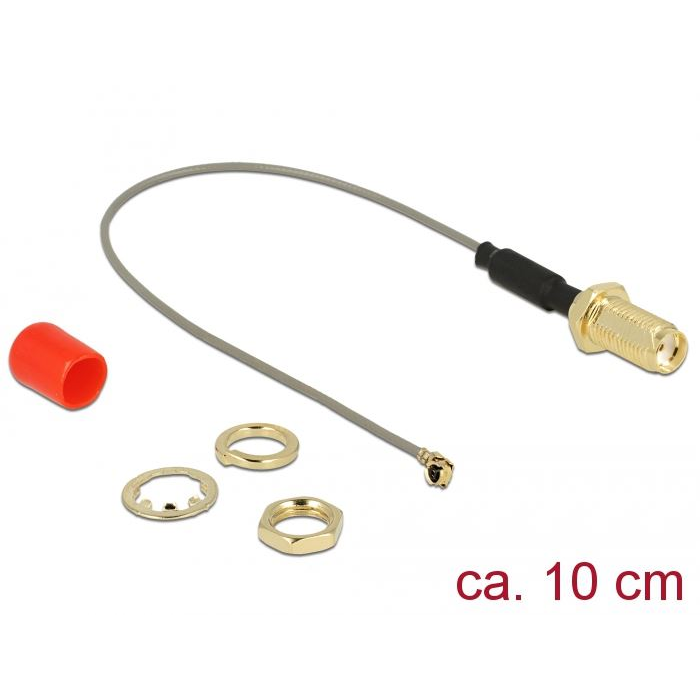Delock antenna kábel SMA anya-apa MHF I csatlakozó 1.13 10 cm (89832) (DE89832)