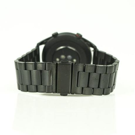 Класическа метална каишка за часовник MyBandz, черна, 22 мм