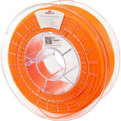 Spectrum Filaments 80662 Premium PCTG 3D nyomtatószál PCTG vegyileg ellenálló, közel szagtalan 1.75 mm 1000 g Tiszta narancssárga, Narancs 1 db (80662)