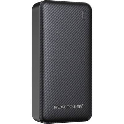 Външна батерия RealPower PB-20000 SSB 20 000 mAh, черна