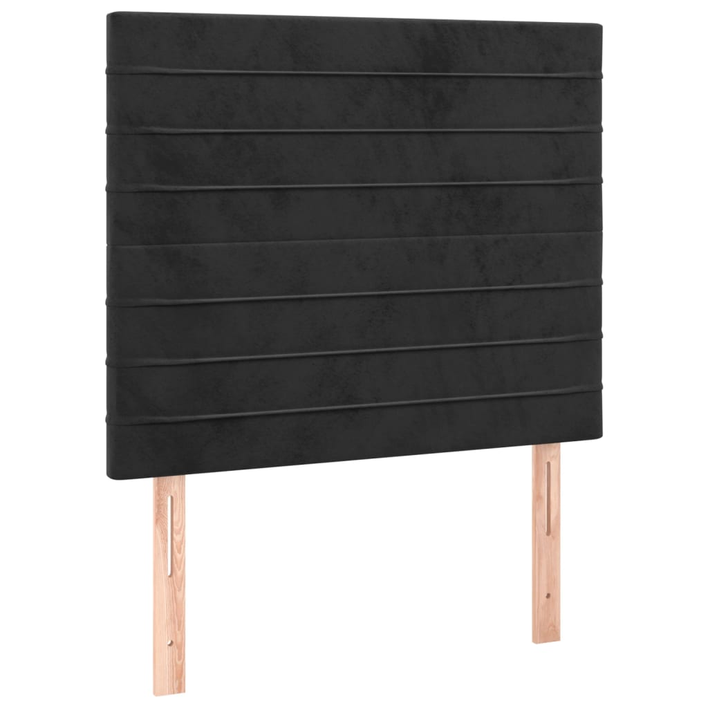 2 db fekete bársony fejtámla 90x5x78/88 cm (3116510)