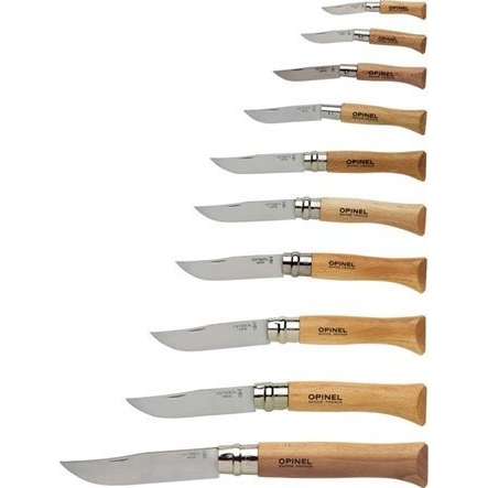 Opinel 001314 Zsebkés Bicska 10 darabos készlet díszdobozban - Bükkfa markolattal (001314)