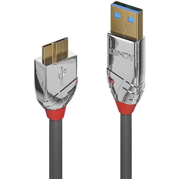 Lindy 36656 USB kábel 0,5 M USB 3.2 Gen 1 (3.1 Gen 1) USB A Micro-USB B Szürke