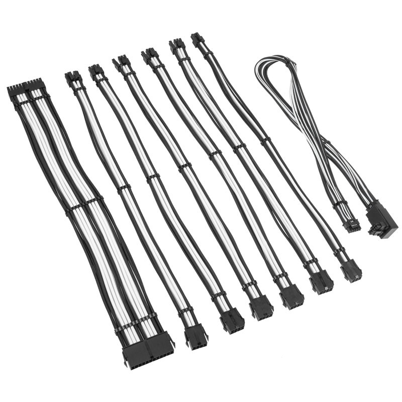 Kolink Core Pro Fonott kábelhosszabbító szett 12V-2x6 - Type 2 - Fekete/Fehér (COREPRO-EK-12VT2-BWH)
