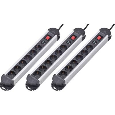 3 részes készlet Túlfeszültség ellen védő elosztó 6 részes Fekete Védőérintkezős Renkforce 614A-CMB-SX3 (614A-CMB-SX3)