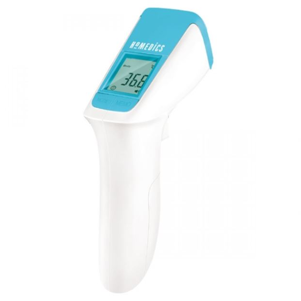 HoMedics TE-350-EU termometro digitale per corpo Termometro a rilevamento remoto Blu, Bianco Fronte Pulsanti