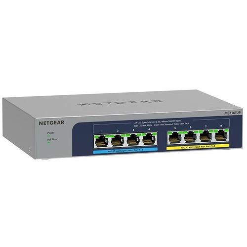 NETGEAR MS108UP Unmanaged 2.5G Ethernet (100/1000/2500) Power over Ethernet (PoE)