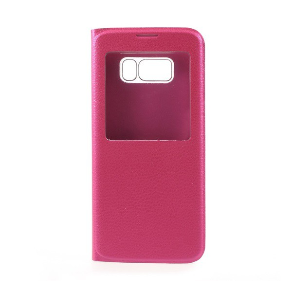 Tok álló, bőr hatású (FLIP, oldalra nyíló, hívókijelzés, View Window) RÓZSASZÍN [Samsung Galaxy S8 (SM-G950)] (5996457691968)
