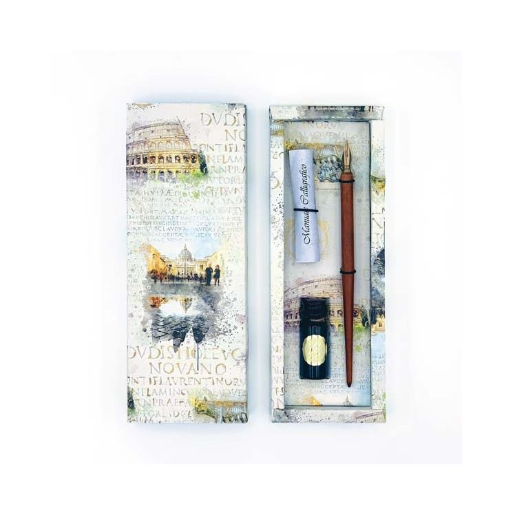 Kartos Roma Kalligráfia merítőtoll készlet (Fekete tinta) - Barna (1134300)