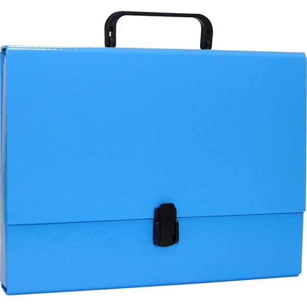  Office Products Teczka-pudełko A4/5cm z rączką i zamkiem niebieska