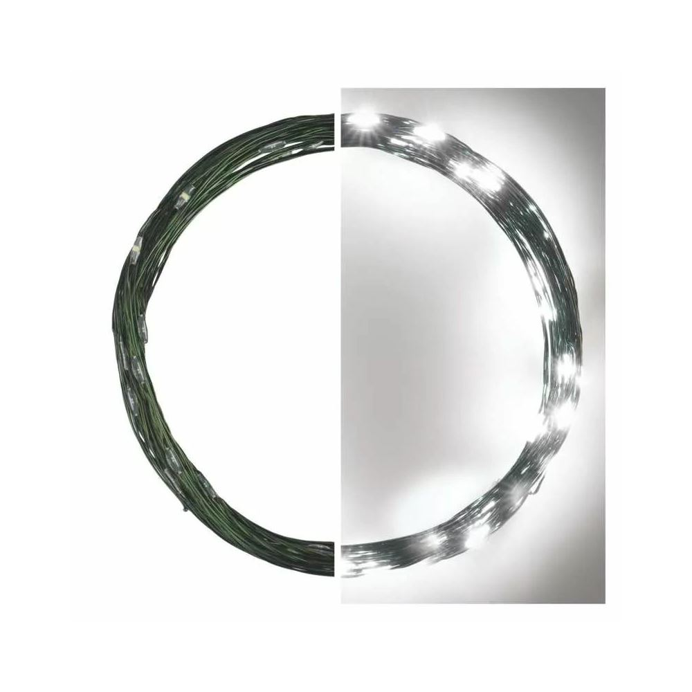 EMOS LED karácsonyi nano fényfüzér 4m IP44 időzítős zöld kábel hidegfehér (D3AC03) (D3AC03)