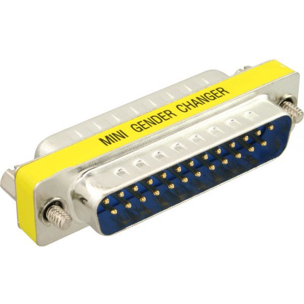 InLine 31114 adattatore per inversione del genere dei cavi DB-25 male 25pin Sub D Argento, Giallo
