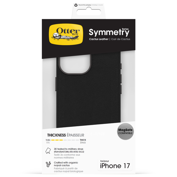 OTTERBOX Symmetry Series Cactus Leather hátlaptok iPhone 17 fekete