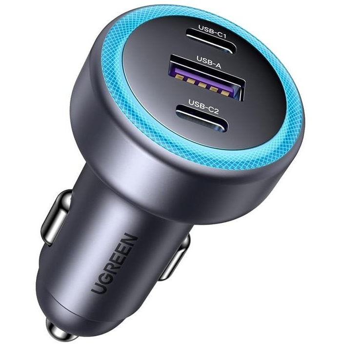 UGREEN EC307 Autós töltő 2x USB-C 1xUSB 30W fekete (45843)