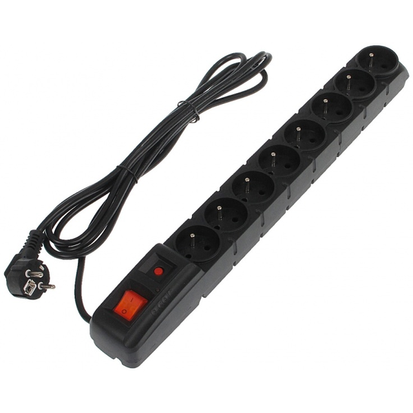 Zásuvková lišta Hsk Data S8FA 8 zásuvek 3 m černá