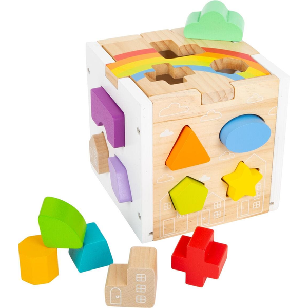 Small Foot szivárványos beilleszthető motoros kocka