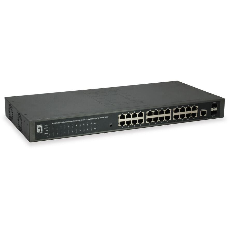 LevelOne GEP-2652 sieťový prepínač Riadený L2 Gigabit Ethernet (10/100/1000) Podpora napájania cez Ethernet (PoE) Šedá (GEP-2652)