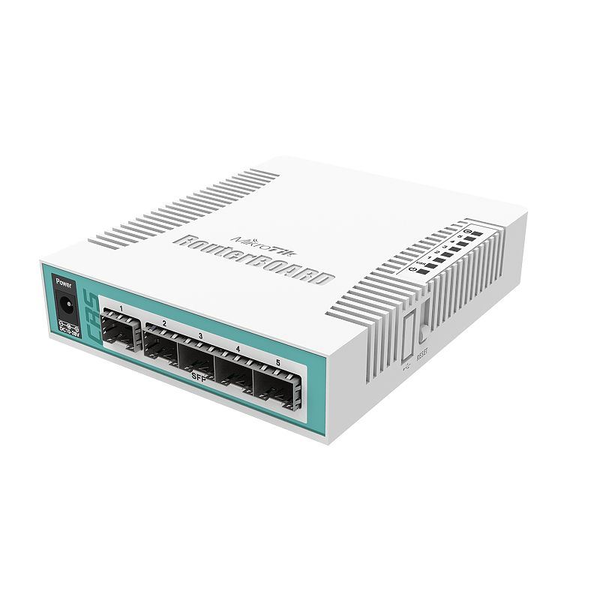Комутатор MikroTik CRS106-1C-5S, 400MHz, 128MB, 1xGE, 6xSFP, License level 5, PoE in