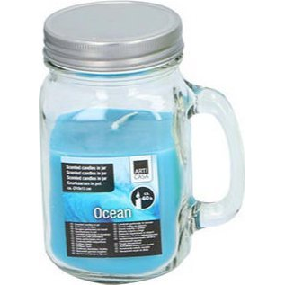Vela Perfumada De Océano 40h En Un Frasco Con Tapa