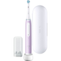 Електрическа четка за зъби Oral-B iO4 с магнитна технология и микровибрации, интелигентен сензор за налягане, 4 режима, 1 край, комплект за пътуване, лавандула