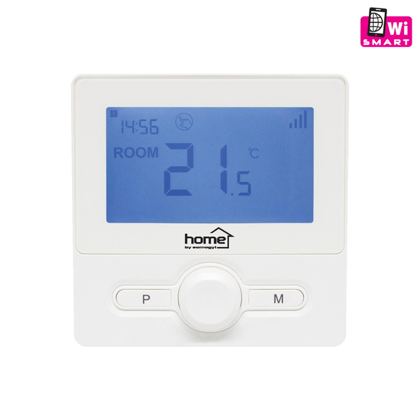 Home vezeték nélküli szobatermosztát, smart, hordozható és falra szerelhető, Wi-Fi kapcsolat, programozható, ablaknyitás érzékelés, fehér (THES25WWIFI)