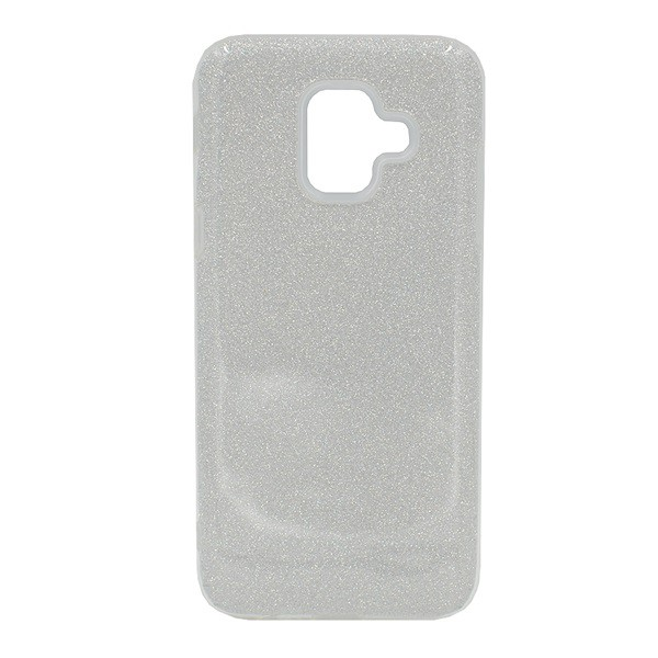 Szilikon telefonvédő (műanyag belső, csillogó hátlap) EZÜST [Samsung Galaxy A6 (2018) SM-A600F] (5996457807697)