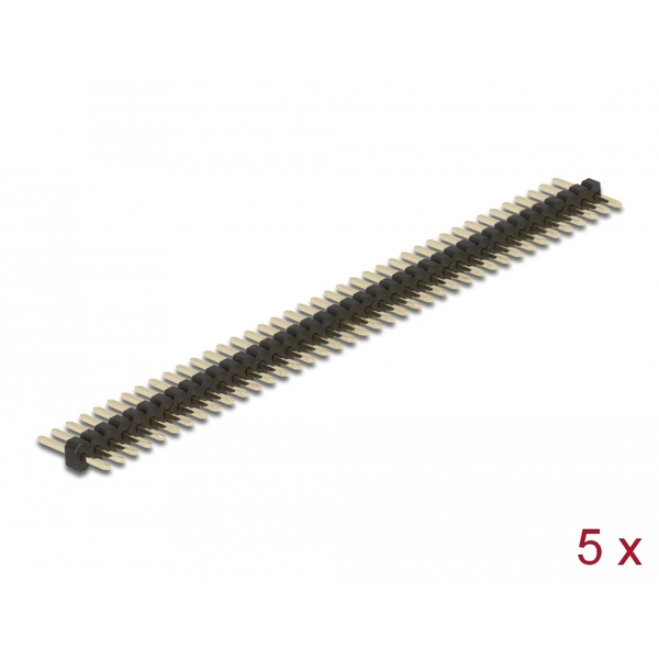 DELOCK Stiftleiste 40 Pin, Rastermaß 1,27 mm, 1-reihig 5 St.