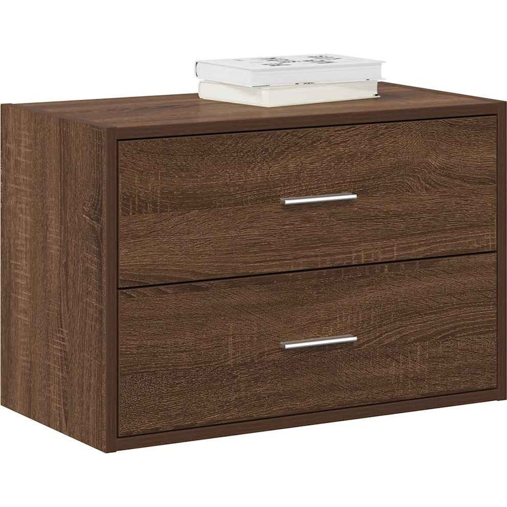 szekrény 2 fiókkal barna tölgy gépi úton előállított fa (858833)