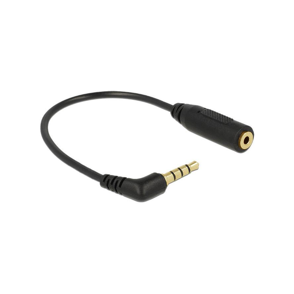 DeLOCK Stereo jack 3.5 mm 4 tűs apa - Stereo jack 2.5 mm 3 tűs anya 90° Kábel