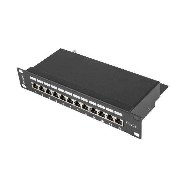 Lanberg Patch panel CAT5e 12 PORT árnyékolt 1U 10