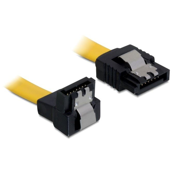 DELOCK SATA-Kabel SATA -> SATA down St/St 0.70m gelb Clip