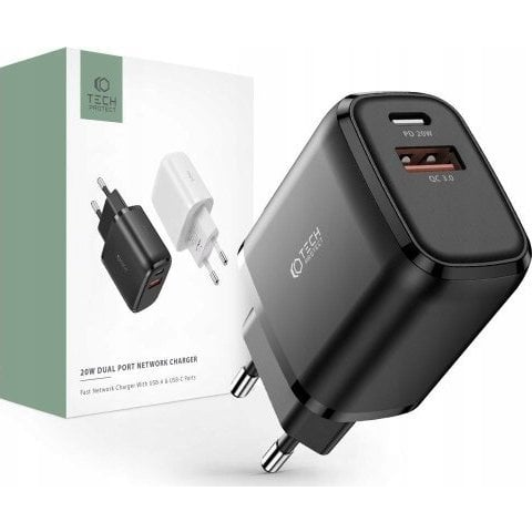 Ładowarka Tech-Protect 1x USB-A 1x USB-C 3 A (9589046924286)