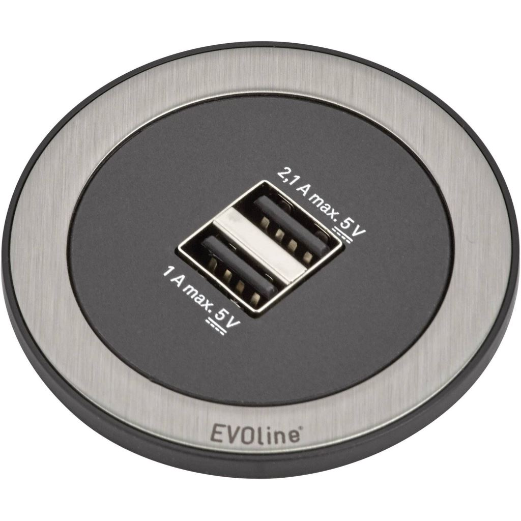 EVOline 159280001400 Asztali dugalj 2 részes Fekete, Nemesacél (e159280001400)