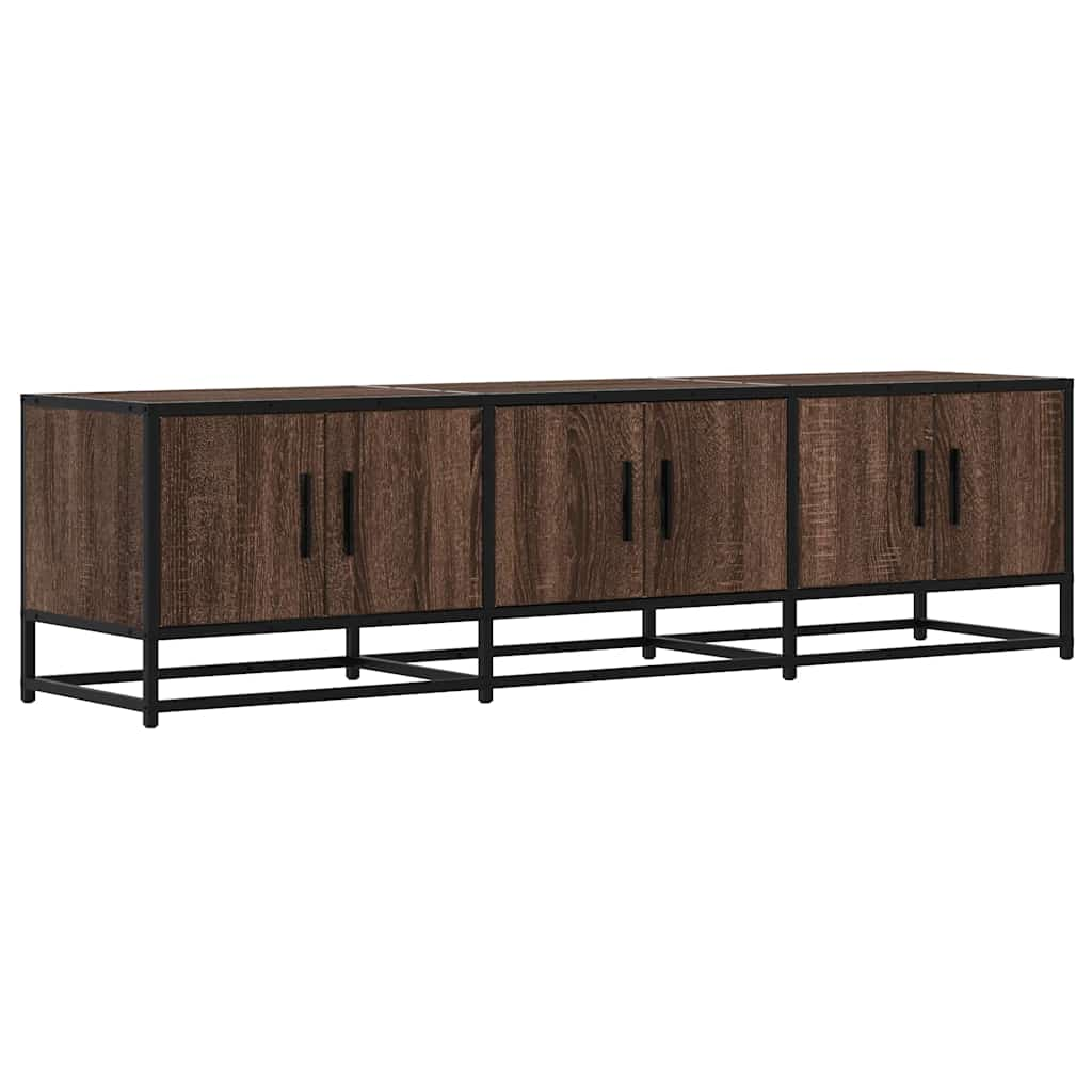 barna tölgy színű szerelt fa és fém TV-szekrény 150x35x41 cm (848863)