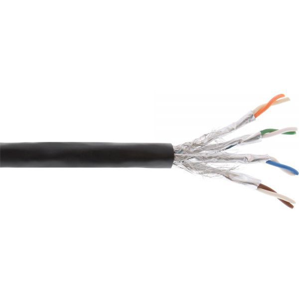 InLine Kabel instalacyjny S/FTP PiMF, Cat.7a, AWG 23, 1200 Mhz, PE, czarny, 500m (70500P)