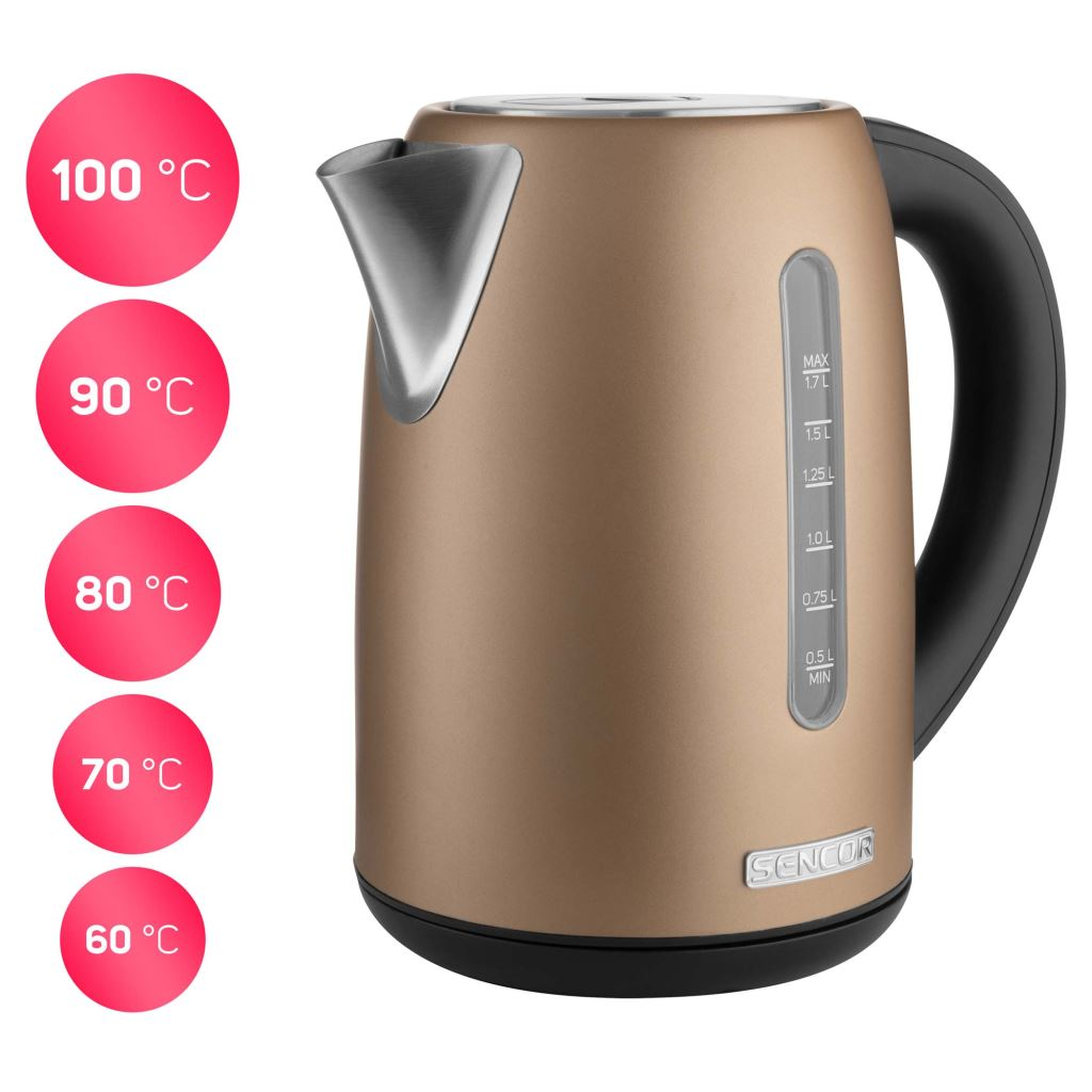 Sencor SWK 7707CH vízforraló hőmérséklet szabályozóval pezsgőszínű (SWK 7707CH)