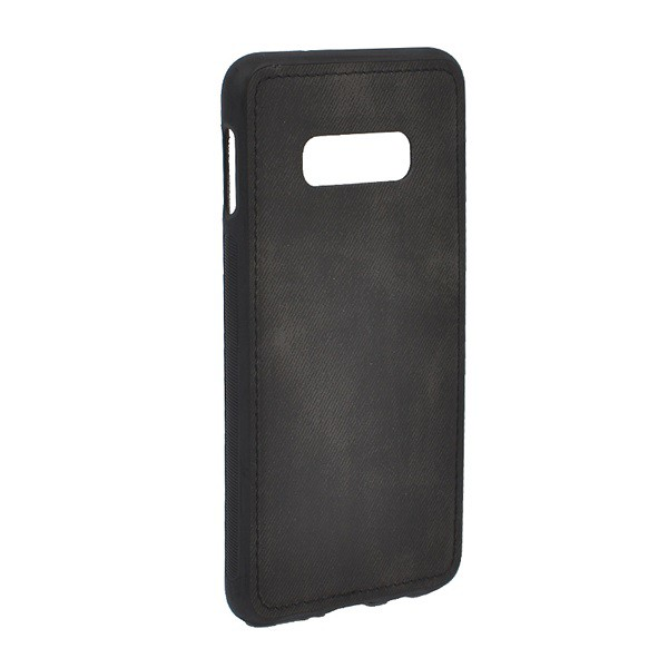 Szilikon telefonvédő (szövet minta) FEKETE [Samsung Galaxy S10e (SM-G970)] (5996457848478)