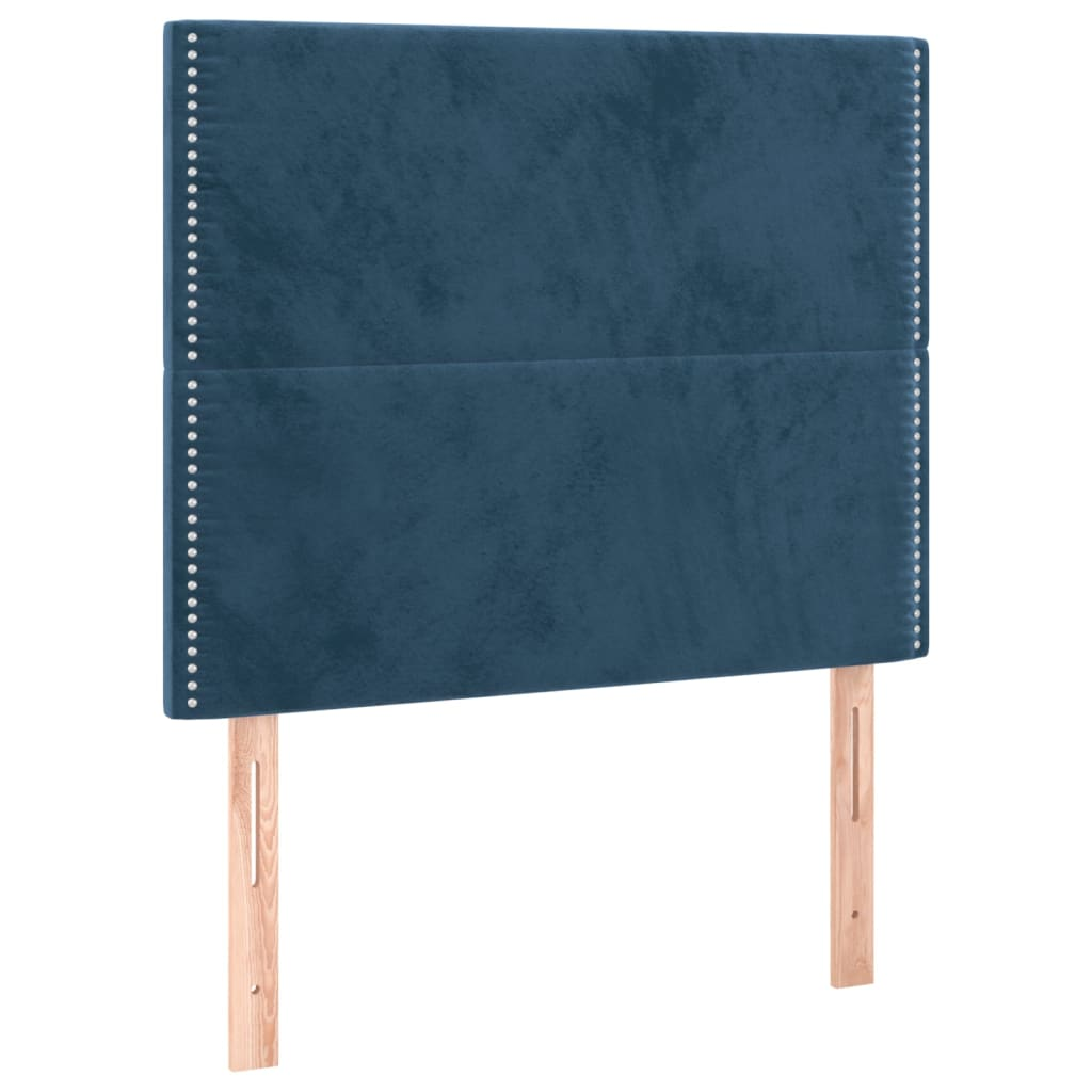 2 db sötétkék bársony fejtámla 90x5x78/88 cm (3116232)