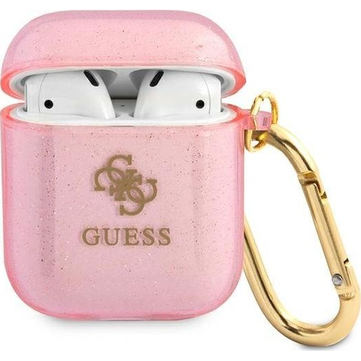 Guess GUA2UCG4GP AirPods Borító - Glitter Collection, Rózsaszín