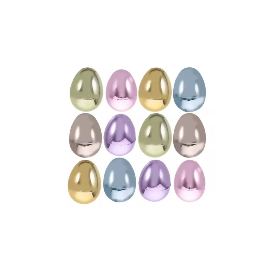 Gyöngyházfényű dekortojás 6 cm - Vegyes színek (6 db/csomag) (072220)