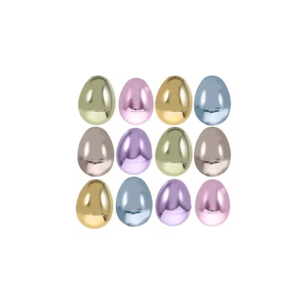 Gyöngyházfényű dekortojás 6 cm - Vegyes színek (6 db/csomag)