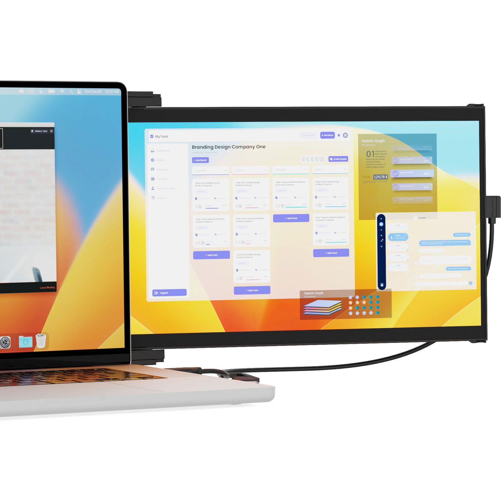 Mobile Pixels DUEX Max DS 14.1" Hordozható Monitor (101-1007P06)