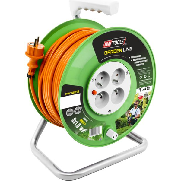 AW EXTENSION CORD DRUM GARDEN 30m 3x1mm10A / 2300W