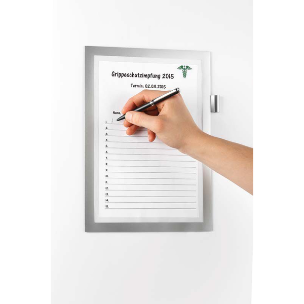 Duraframe Note Mágneses Infókeret - A4, Ezüst